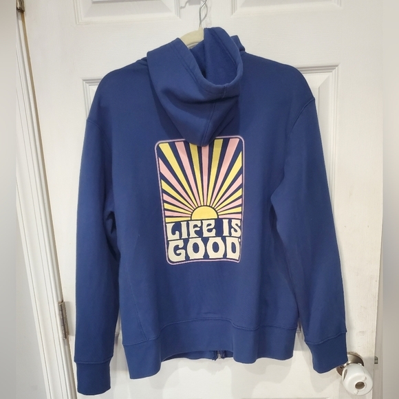 Life is Good Women's Simply True Fleece Zip Hoodie - Retro Sunburst Size Medium - Picture 5 of 16
